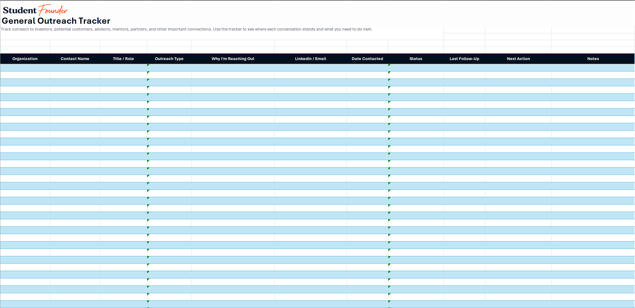 General Outreach Tracker